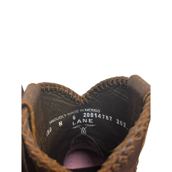 Lane Brown Leather Ankle Boots Size 6 - Picture 6 of 9